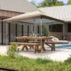 Gazebo paviljon sa mehanizmom 350x350cm Braon