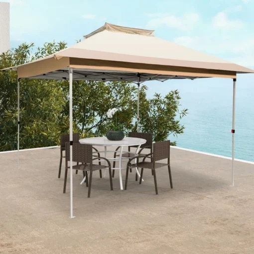 Gazebo paviljon sa mehanizmom 350x350cm Braon - Image 3
