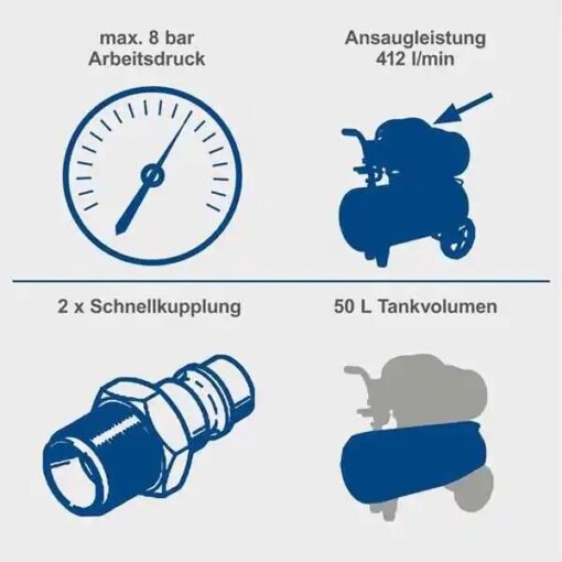 Kompresor za vazduh HC52DC 50L Scheppach - Slika 3