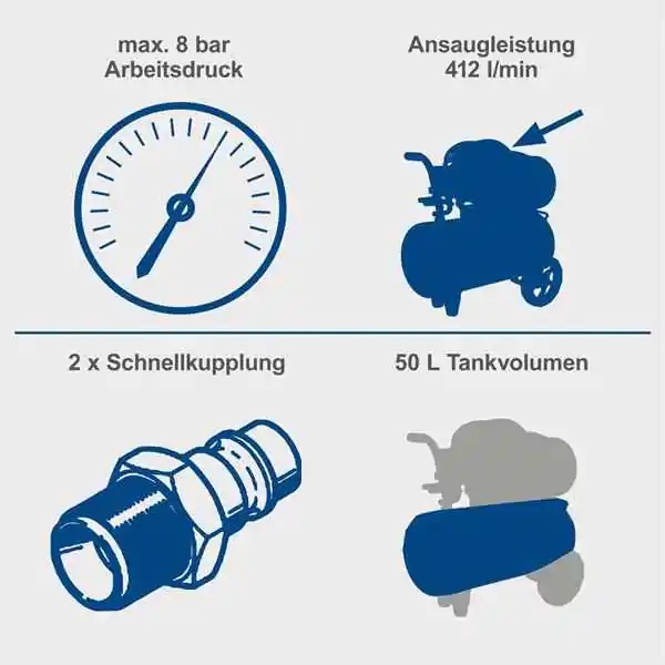 Kompresor za vazduh HC52DC 50L Scheppach - Slika 3