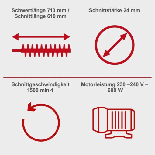 Scheppach elektricni trimer za zivu ogradu EHT610 - Slika 2