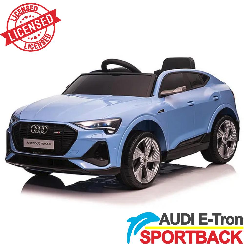 Audi E-Tron Sportback - Licencirani auto na akumulator - Meke gume + kožno sedište - Plavi