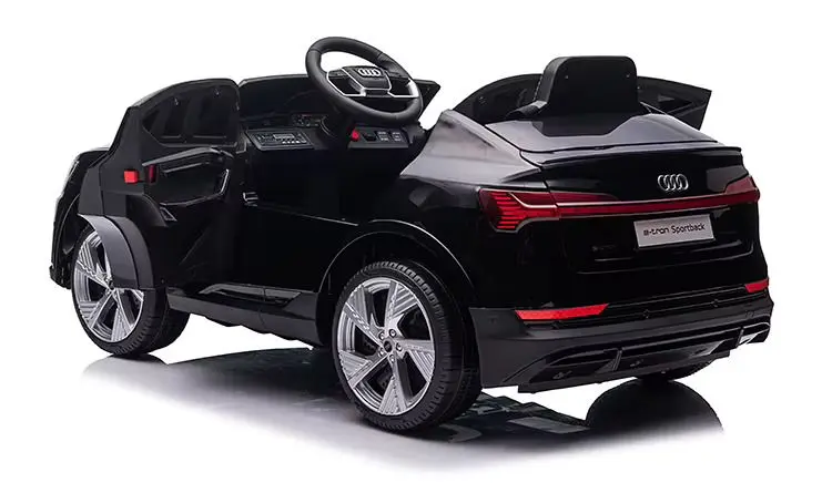 Audi E-Tron Sportback - Licencirani auto na akumulator - Meke gume + kožno sedište - Crni - Slika 3