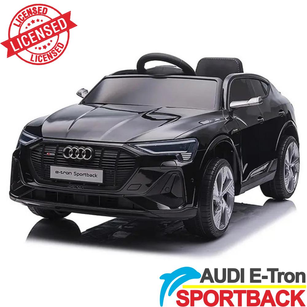 Audi E-Tron Sportback - Licencirani auto na akumulator - Meke gume + kožno sedište - Crni