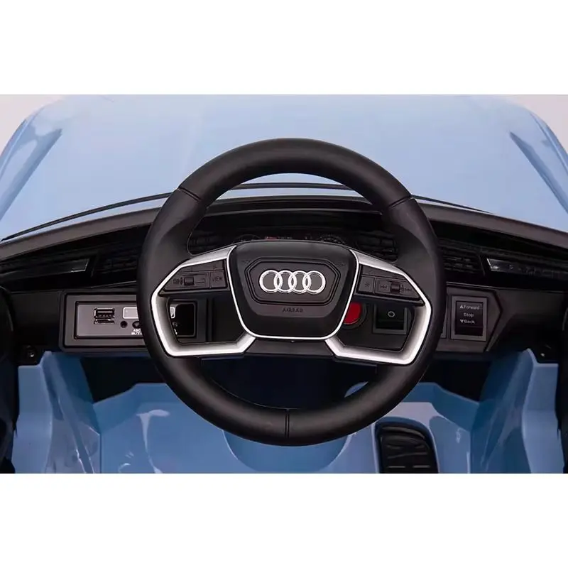 Audi E-Tron Sportback - Licencirani auto na akumulator - Meke gume + kožno sedište - Plavi - Slika 2