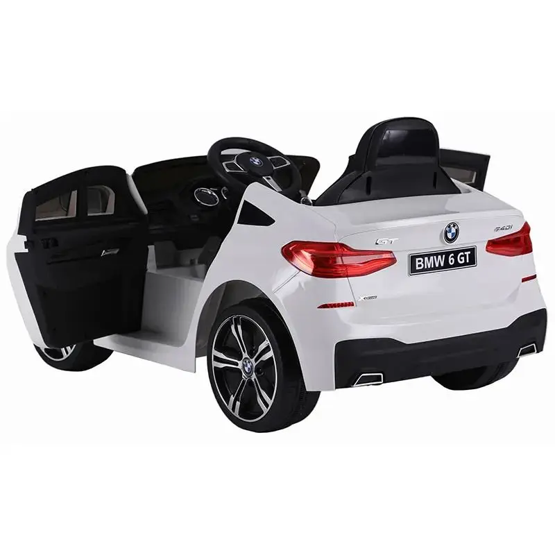 BMW 6 GT - Licencirani auto na akumulator - Meke gume + kožno sedište - Beli - Slika 3