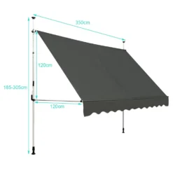 Montelux Easy 350x120cm Siva Balkonska Tenda