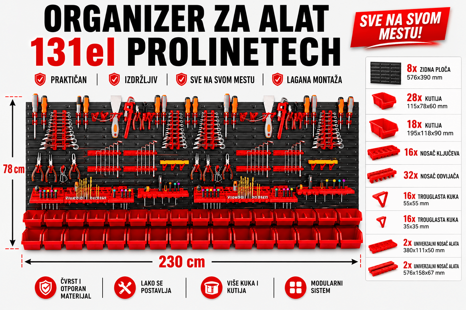 Organizer za alat za 131 element Prolinetech Germany - Slika 5