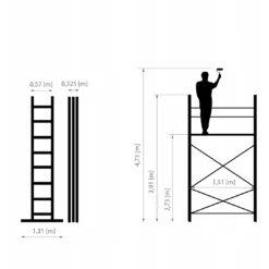 Aluminijumska Višenamenska Skela HECTOR PRO 4,8m